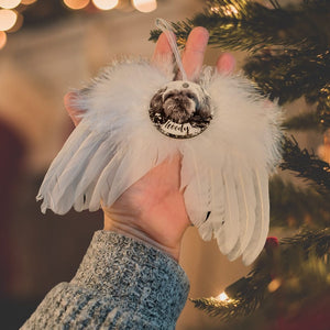 Angel Wings Memorial Photo Christmas Decoration