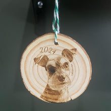 Load image into Gallery viewer, Engraved Wood Slice Christmas Tree Decorations