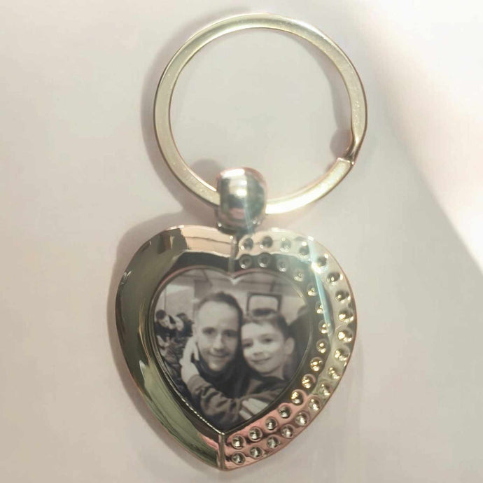 Metal Heart Keyrings with engraving on the back