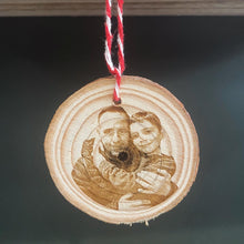 Load image into Gallery viewer, Engraved Wood Slice Christmas Tree Decorations