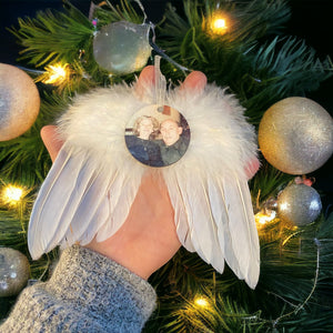 Angel Wings Memorial Photo Christmas Decoration