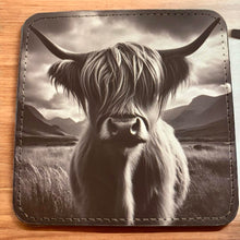 Load image into Gallery viewer, Set of 4 Highland Cow Coasters