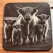 Load image into Gallery viewer, Set of 4 Highland Cow Coasters