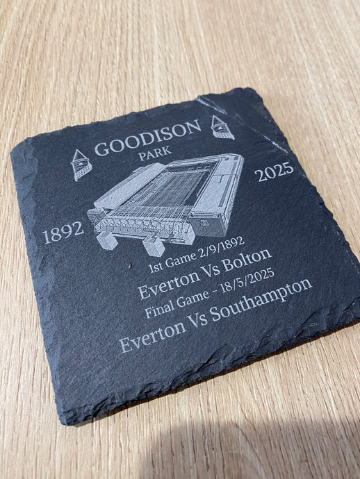 Goodison Park Engraved Slate Coaster